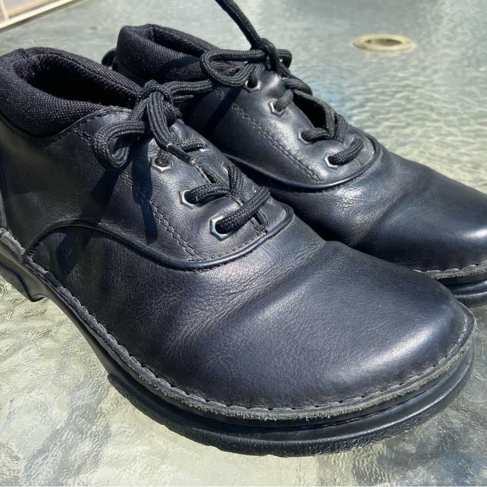 Birkenstock Footprints Black Leather Oxford Size 40